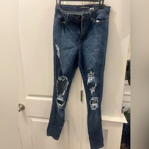 Distressed Women Jeans, stretchy, size 11